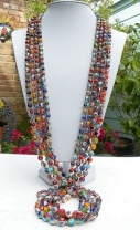 Millefiori 8mm Necklaces, 44 Inches Long, Black Background